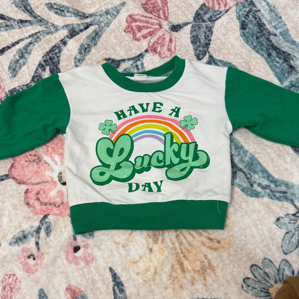 Green and White Kids Shirt - Lucky Day